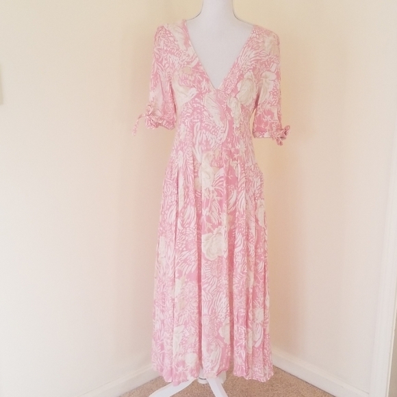 NWT! FREE PEOPLE Size 6 Pink Printed Dress - Picture 1 of 8